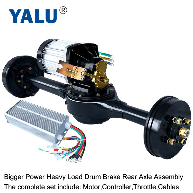 Big Power Electric Differential Tricycle Brushless Motor 1200 Watts to 3000W 48V 60V 72V With Heavy Load Drum Brake Rear Axle